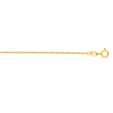 14K Yellow Gold 1.2mm Open Cable 20 Chain with Spring Ring Clasp